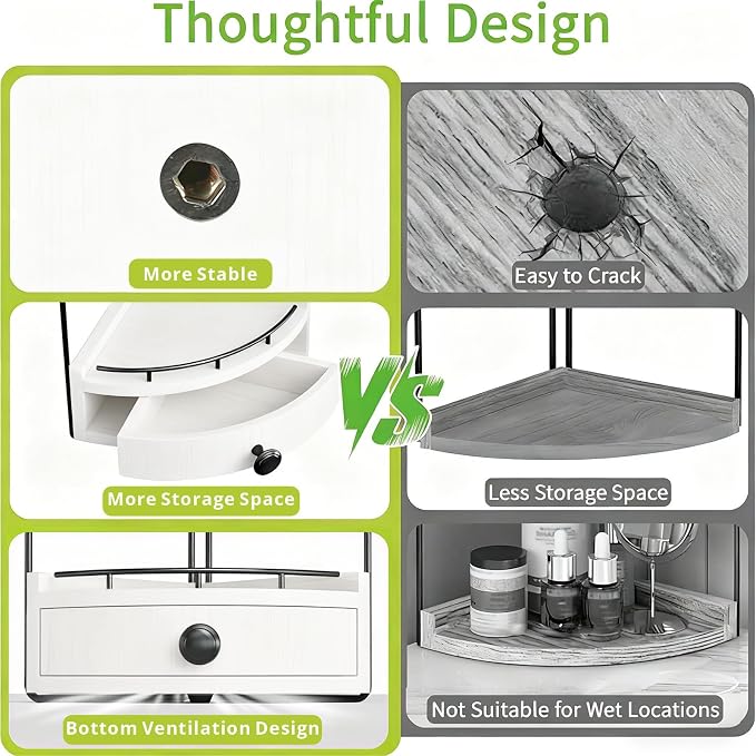 2-Tier Corner Bathroom Counter Organizer - Image 7