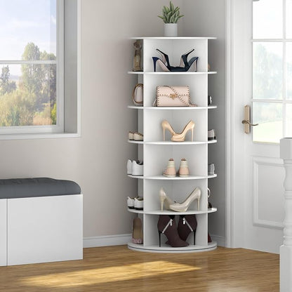 Gyfimoie Rotating Shoe Rack, 6-Tier Spinning Shoe Tower, Free Standing - Image 7