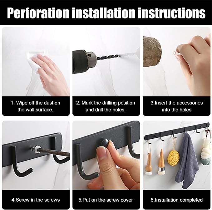 2 Pack Coat Rack Wall Mount, 12.6 in Wall Hooks - Image 7