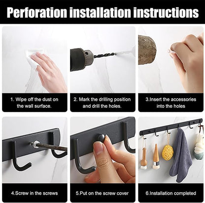 2 Pack Coat Rack Wall Mount, 12.6 in Wall Hooks - Image 7