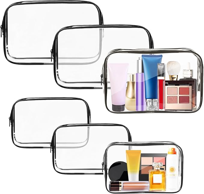 AURUZA Clear Makeup Bag, Portable Travel Toiletry Bags by AURUZA