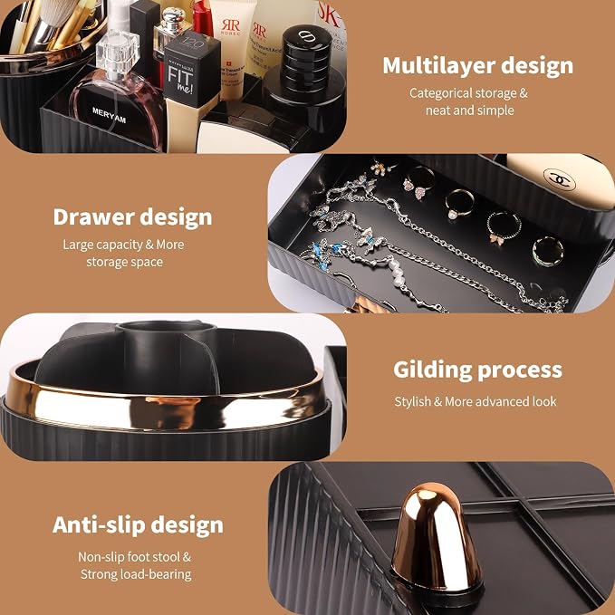 Makeup Organizer for Vanity, Cosmetic Display Case - Image 4