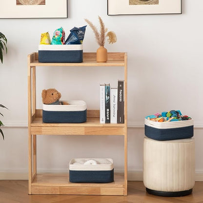 OIAHOMY 4 Pack Storage Baskets for Organizing, Small Bins for Shelves, Cute - Image 6