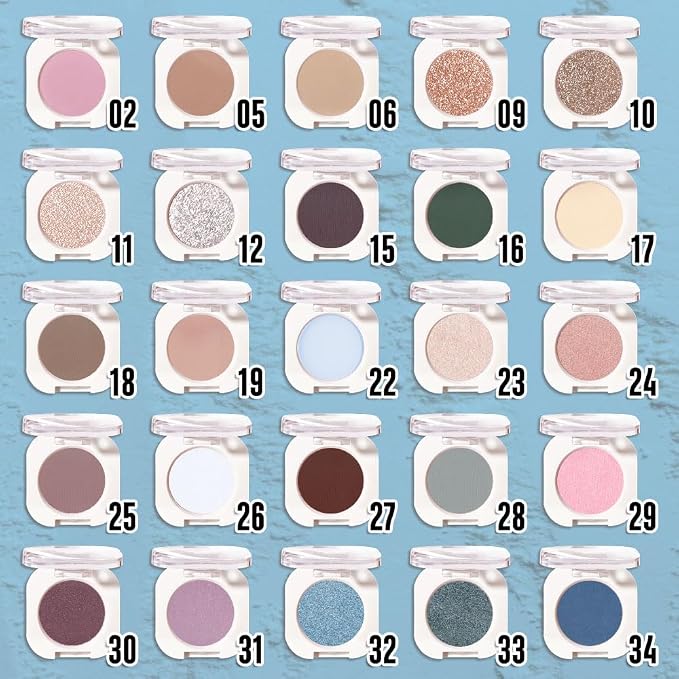 Sky Blue Single Metallic Shimmer Eyeshadow Makeup, Neutral Powde Eye Shadow - Image 3