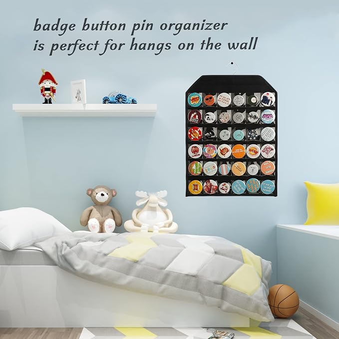 PACMAXI Wall Hanging Badge Button Pins Organizer Display Storage Stand - Image 4