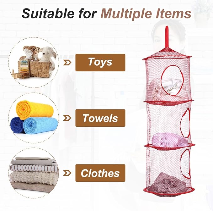 uxcell 2Pcs Mesh Hanging Storage Basket - Image 4