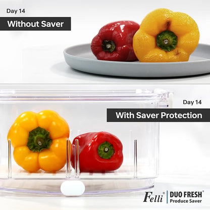 Felli Duo Fresh Produce Saver for Fridge, Fruit Vegetable Container - Image 5