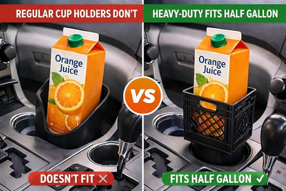 Half Gallon Car Cup Holder Expander, Classic Milk Crate Style Adapter - Image 4