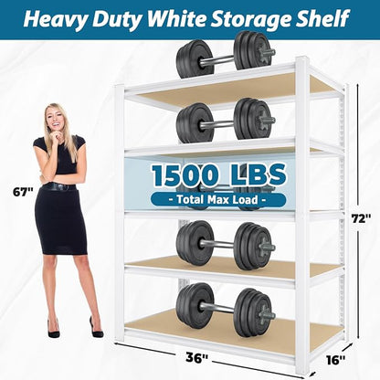 PrimeZone 3 Packs 36" W x 16" D x 72" H Closet Storage Shelves - Image 3