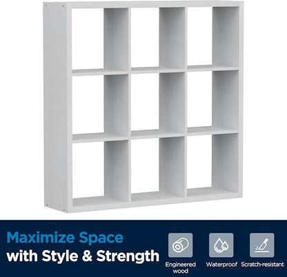 9-Cube Storage Organizer, Wooden Cube Shelf Bookcase - Image 8