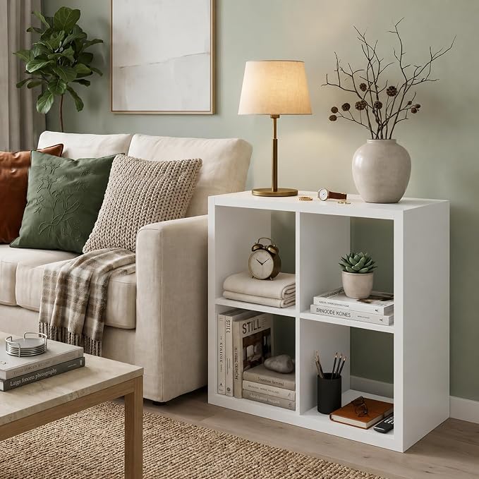 CTESNE【2026 Wooden Thick Frame 4 Cube Storage Organizer Shelf - Image 2