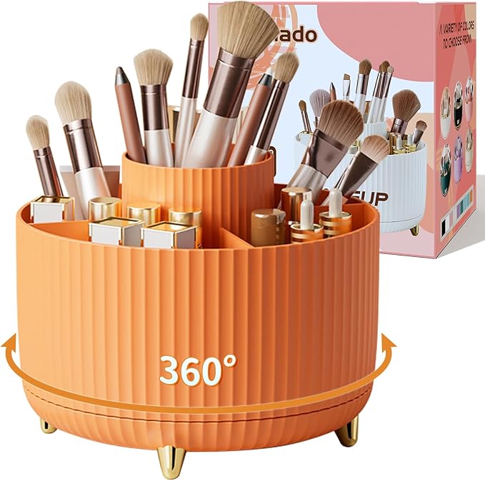 360° Rotate Makeup Brush Holder Organizer, Makeup Organizers Countertop by Unknown