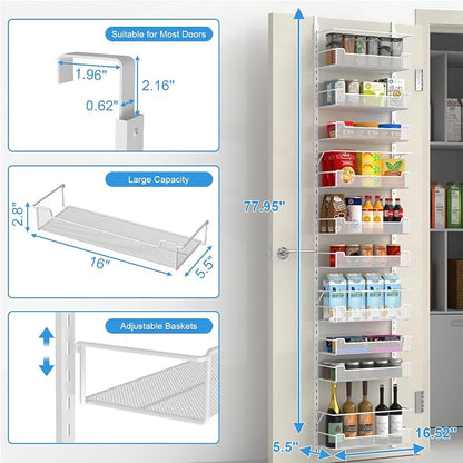 Over the Door Pantry Organizer, 10-Tier Over the Door Organizer - Image 2