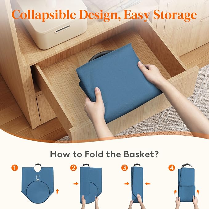 Lifewit 120L 2-Pack Large Laundry Basket, Collapsible Laundry Hamper - Image 8
