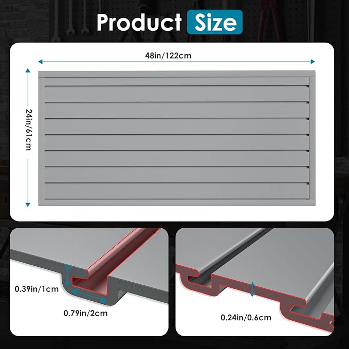 Braki PVC Slat Wall Paneling 2x4 ft, Garage Organizer Storage System, Heavy - Image 4