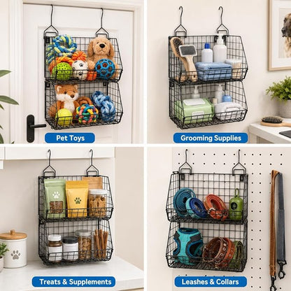 2-Tier Dog Storage Organizer, Metal Hanging Closet Organizer - Image 5