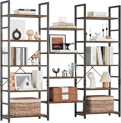 NUMENN Triple 5 Tier Bookshelf, Wide Book Shelf - Image 3