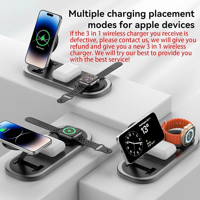3 in 1 Fast Wireless Charger Stand - Image 4
