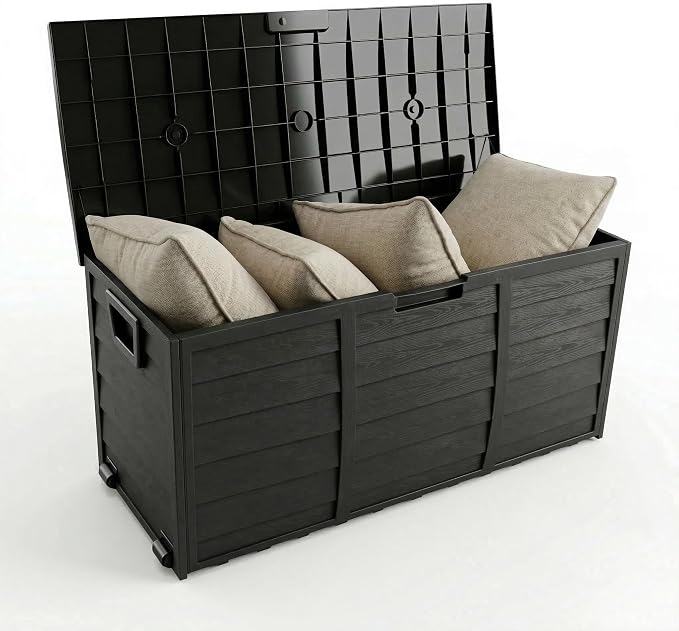75 Gallon Outdoor Storage Box, 260L Waterproof Resin Deck Box by Unknown