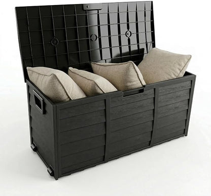 75 Gallon Outdoor Storage Box, 260L Waterproof Resin Deck Box by Unknown