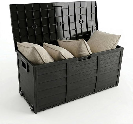 75 Gallon Outdoor Storage Box, 260L Waterproof Resin Deck Box by Unknown