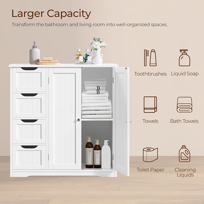 Yaheetech Small Bathroom Storage Cabinet - Image 6