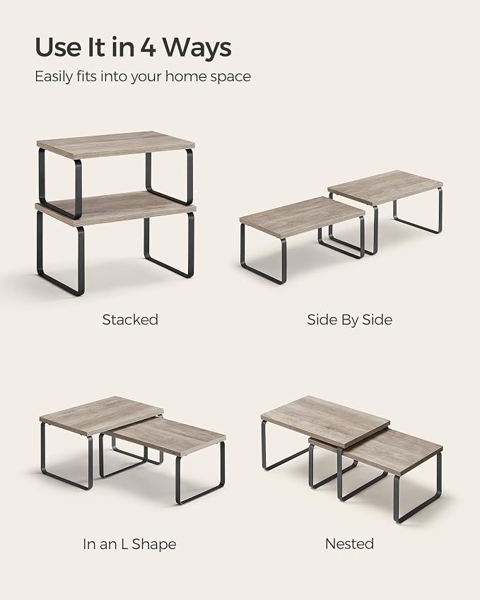 SONGMICS Cabinet Organizer Shelf, Kitchen Storage, Spice Rack, Expandable - Image 7