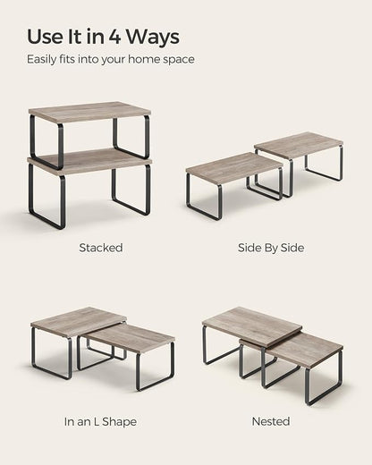 SONGMICS Cabinet Organizer Shelf, Kitchen Storage, Spice Rack, Expandable - Image 7