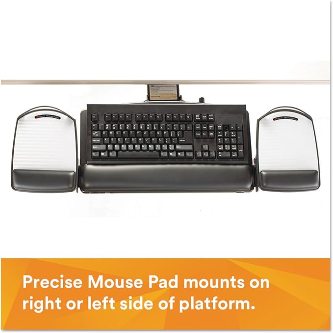 3M Keyboard Tray with Adjustable Keyboard and Mouse Platforms, Turn Knob to - Image 4