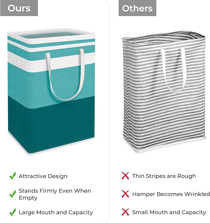 HomeHacks 2-Pack Large Laundry Basket, Waterproof, Freestanding Laundry Hamper - Image 3