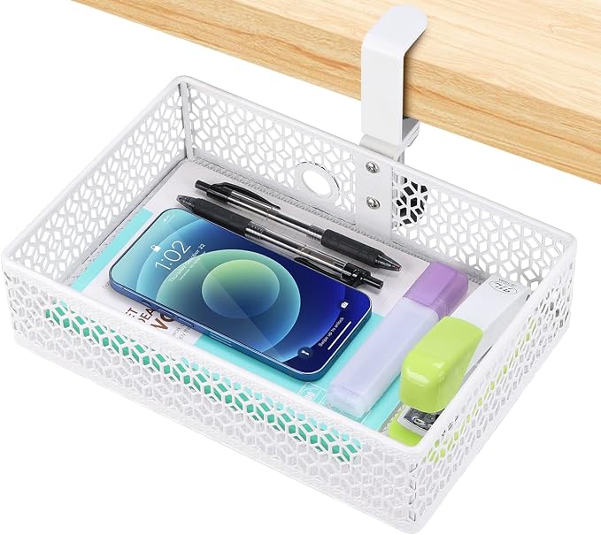 ROSYLIN Heavy Duty Clamp On Under Desk Drawer Organizer Storage Tray Basket by ROSYLINE