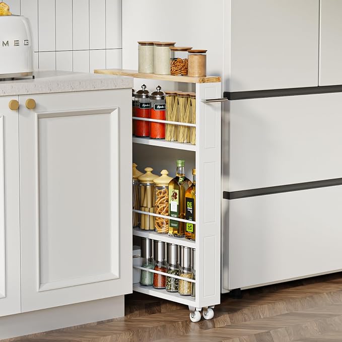 KLM 4 Tier White Slim Storage Cart - Image 5