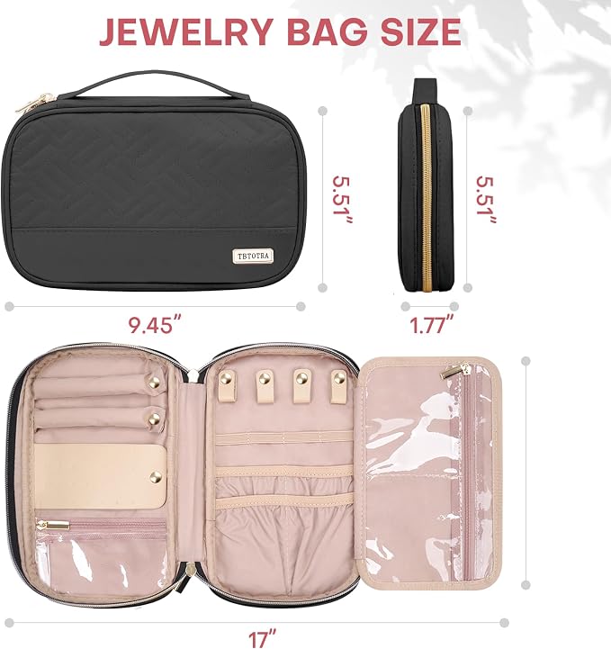 Jewelry Travel Case Organizer for Necklaces, Soft Sided - Image 2