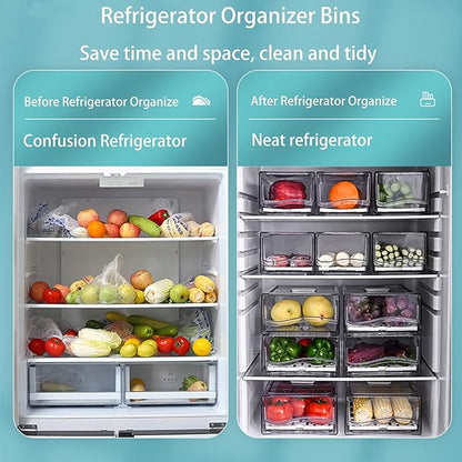 Diskary Fridge Organizer, Stackable Refrigerator Organizer Bins, Reusable Food - Image 3