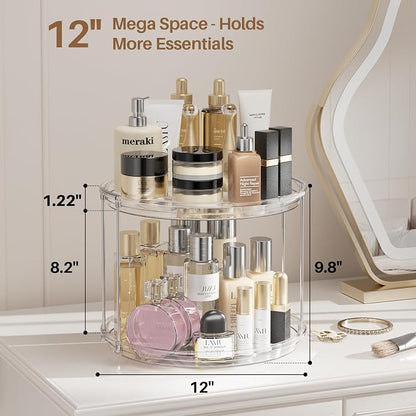 LAMU 12in 2 Tier Lazy Susan Organizer Large Lazy Susan Turntable Rotating Spice - Image 3