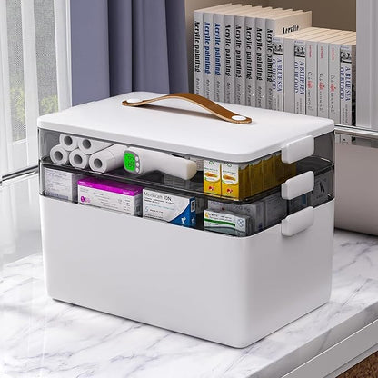 funest 3-Tier Medicine Craft, Organizer Storage, Portable Latch Bin - Image 2