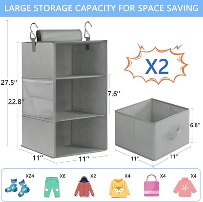 punemi 3-Shelf Hanging Closet Organizer, 2 Pack Closet Hanging Organizer - Image 3