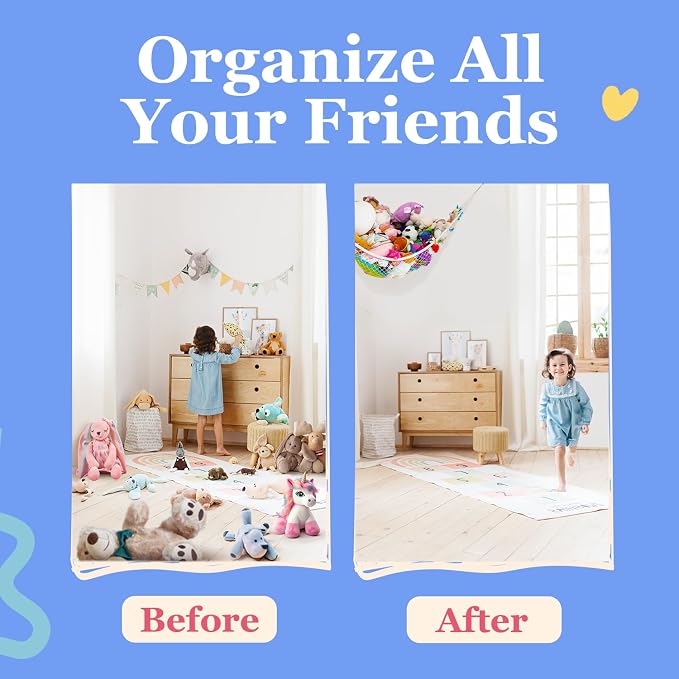 Stuffed Animal Hammock 2 Pack | Corner Stuffed Animal Storage & Plushie Net | - Image 4