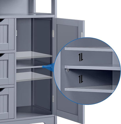 Yaheetech Bathroom Storage Cabinet, Wooden Bathroom Floor Cabinet - Image 8