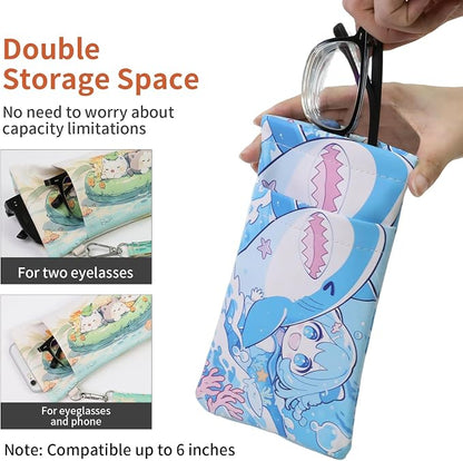 Double Eyeglass Case Soft Dual Glasses Case - Image 6