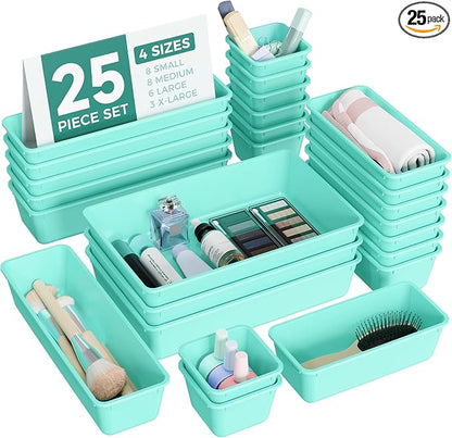 BiuLeon 25 PCS Plastic Drawer Organizers Set, 4-Sizes Vanity and Makeup by Unknown