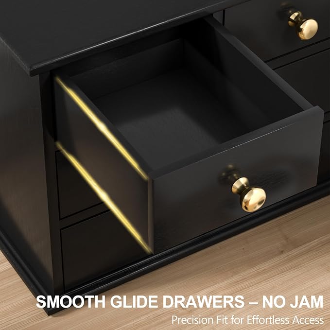 Oak Desk Organizer with Drawers, Durable Wooden Desktop Storage Box | 4 Drawer - Image 6