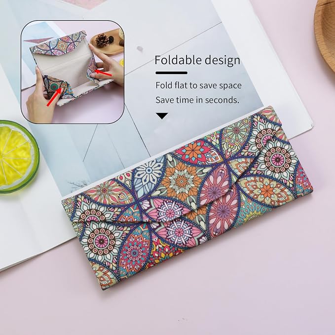 Foldable Glasses Case, Magnetic PU Leahter Sunglasses Case, Cute Hard Shell - Image 3