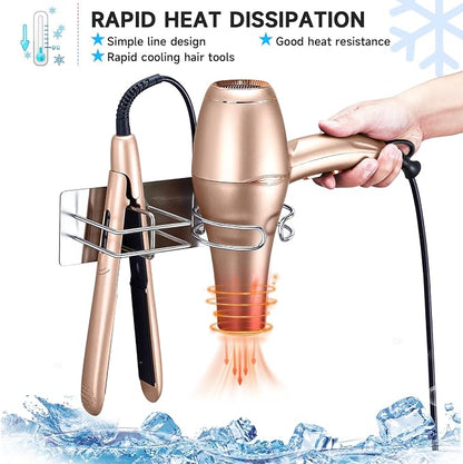Hair Straightener Holder Hair Dryer Holder Wall Mounted, Blow Dryer and Curling - Image 9