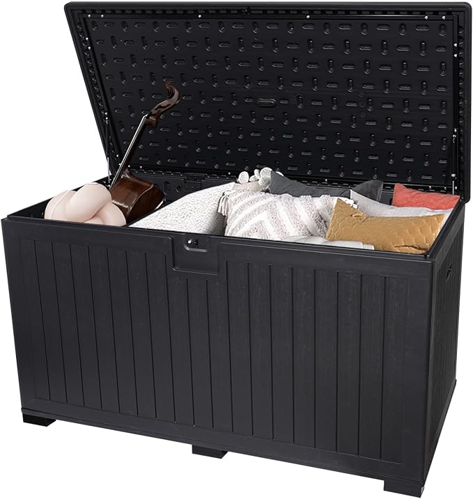 KUIKUI 320 Gallon Deck Box Waterproof, Extra Large Outdoor Storage Box Lockable by KUIKUI