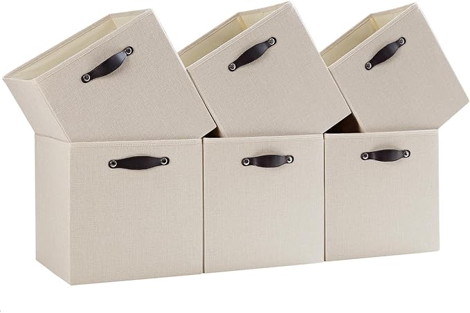 Storage Cube Bins | 7.7 oz/yd² Fabric Cubby Organizer Baskets by FABINADO