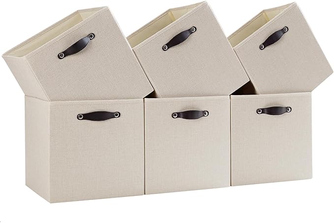 Storage Cube Bins | 7.7 oz/yd² Fabric Cubby Organizer Baskets by FABINADO