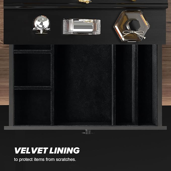 upcessory Cologne Organizer for Men, 4 Tier Black Wood Perfume Organizer - Image 3