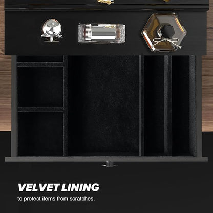 upcessory Cologne Organizer for Men, 4 Tier Black Wood Perfume Organizer - Image 3