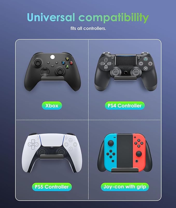 6 Pack Foldable Controller Wall Mount Holder - Image 3